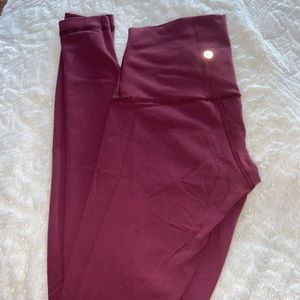 Lululemon Wunder Under Full-length Maroon Leggings